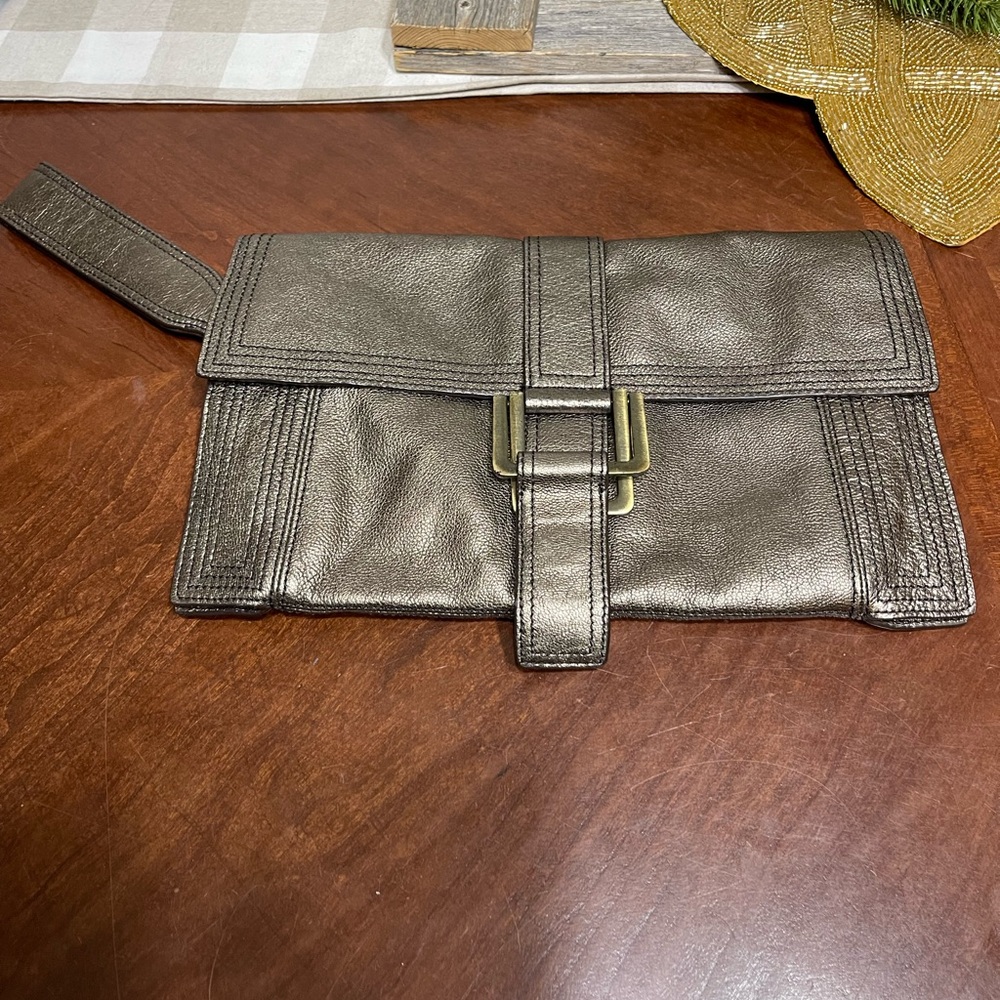 Authentic Kooba metallic bronze clutch bag